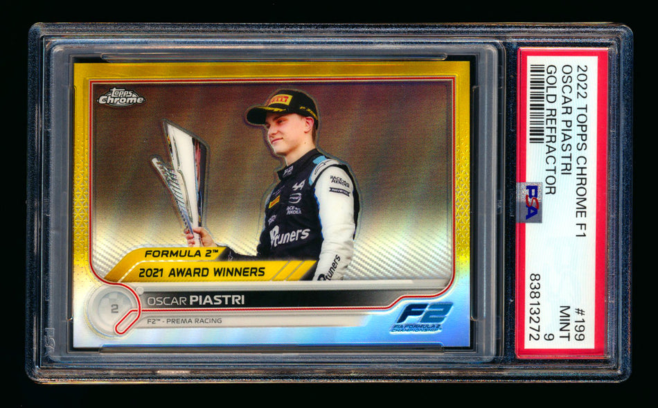 2022 Topps Chrome F1 #199 Oscar Piastri RC Gold Refractor #15/50 PSA 9 ** (SOLD - $99.00 - 10/26/2024) **
