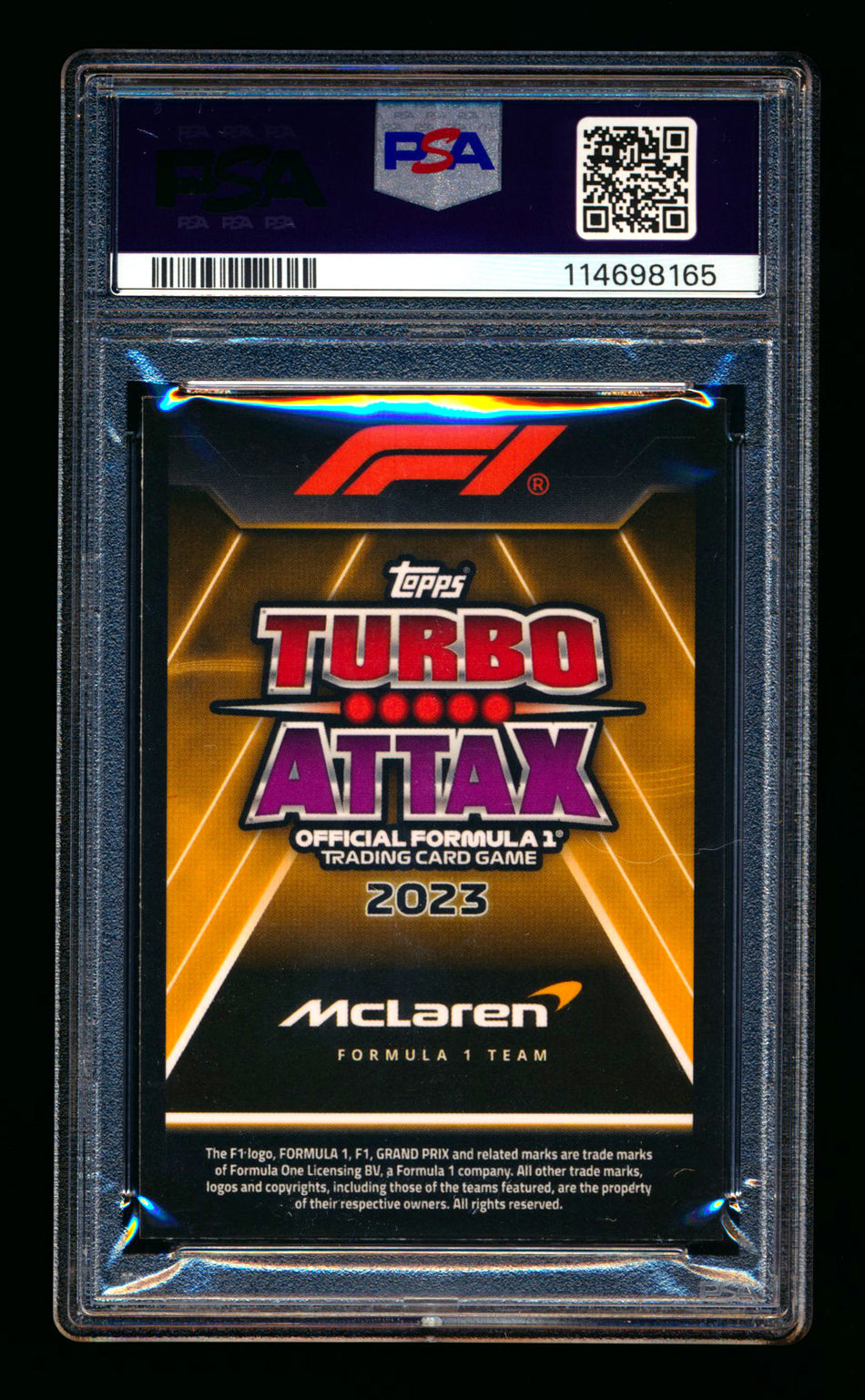 2023 Topps F1 Turbo Attax Superstar #281 Oscar Piastri RC Purple Foil #31/40 PSA 9
