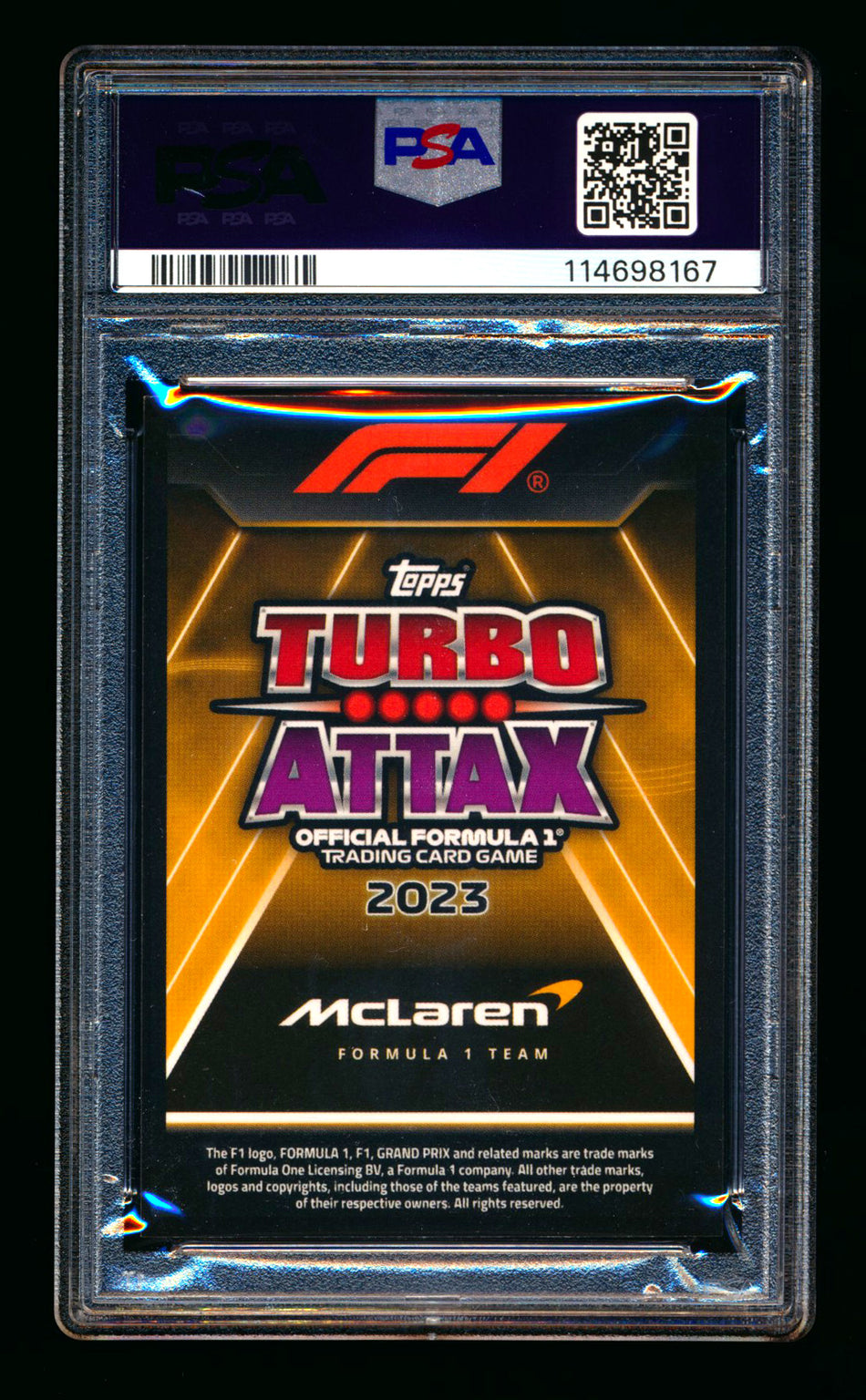 2023 Topps F1 Turbo Attax NextGen #293 Oscar Piastri RC Purple Foil #38/40 PSA 10 - POP 1!