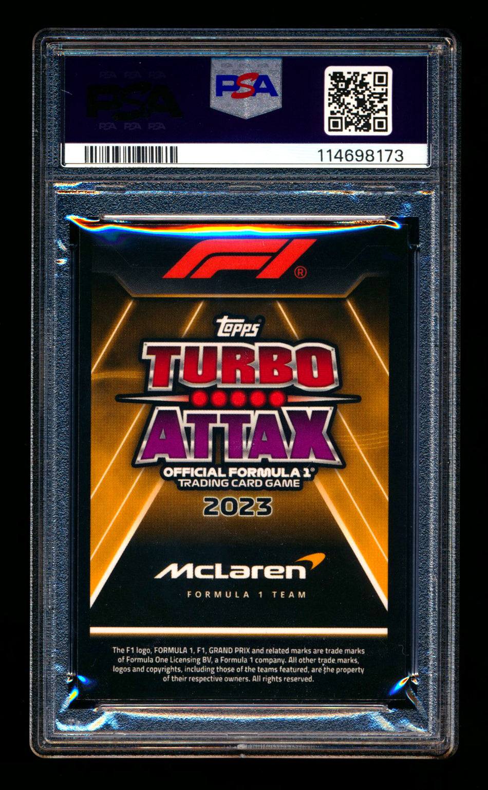2023 Topps F1 Turbo Attax Signature Style #362 Oscar Piastri RC Purple Foil #35/40 PSA 9