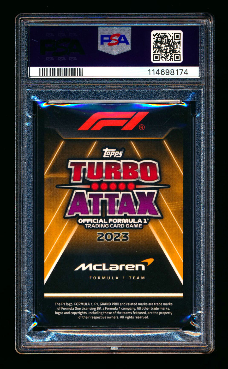 2023 Topps F1 Turbo Attax Signature Style #362 Oscar Piastri RC Purple Foil #40/40 PSA 8 (Last #!)