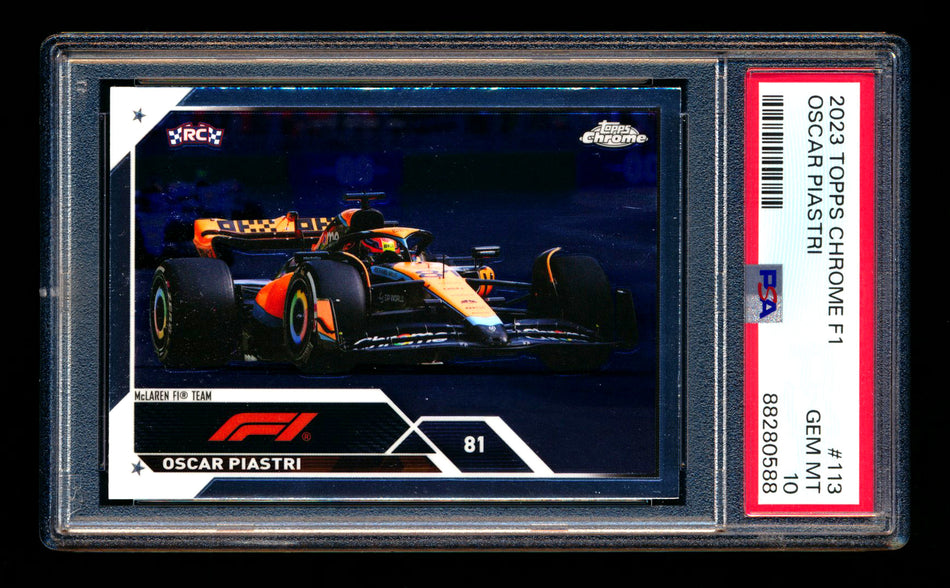 2023 Topps Chrome F1 #113 Oscar Piastri RC PSA 10 ** (SOLD eBay - $59.00 - 6/5/2025) **