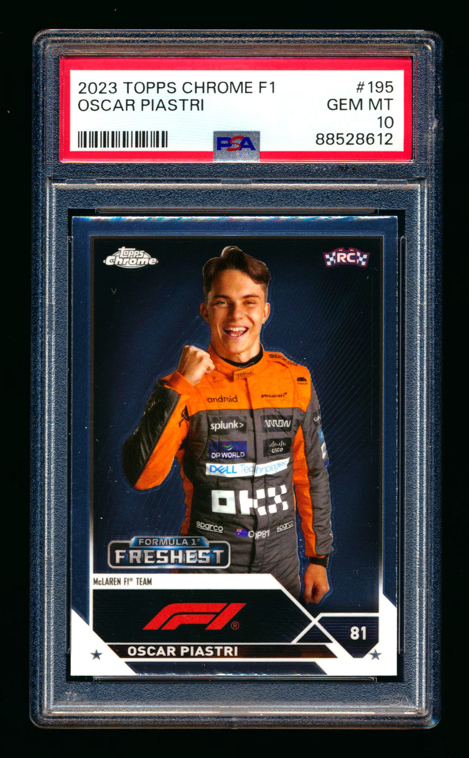 2023 Topps Chrome F1 #195 Oscar Piastri RC Freshest PSA 10 ** (SOLD eBay - $79.00 - 6/12/2025) **