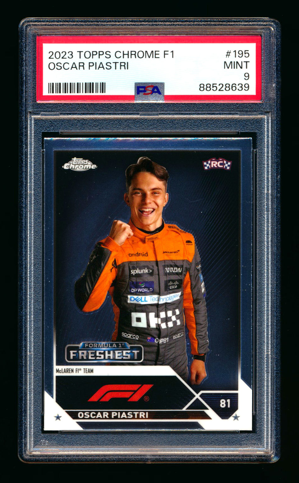2023 Topps Chrome F1 #195 Oscar Piastri RC Freshest PSA 9 ** (SOLD eBay - $25.00 - 6/5/2025) **