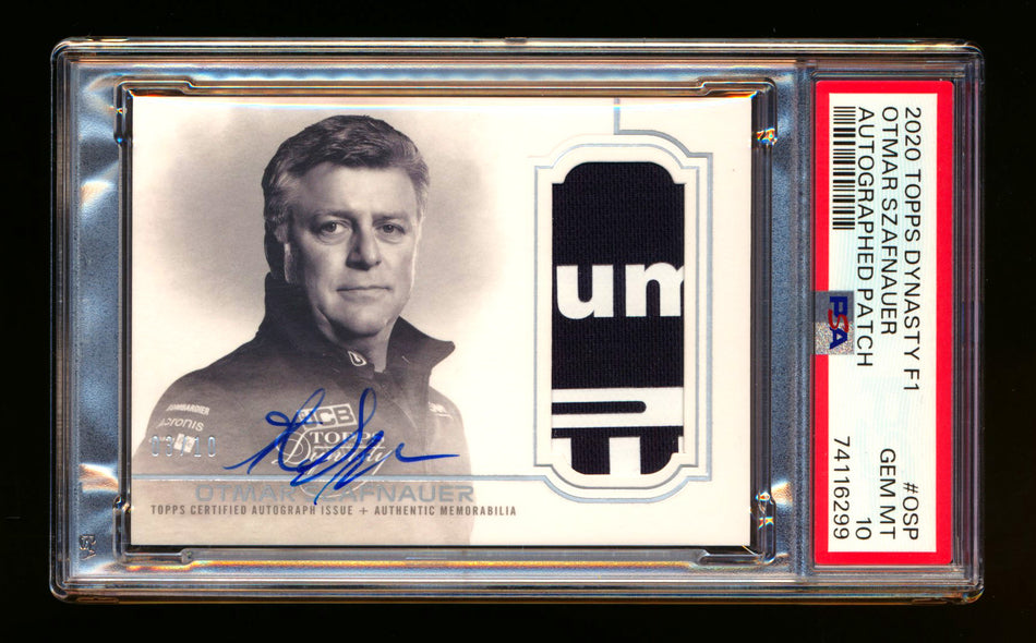 2020 Topps Dynasty F1 #DAP-OSP Otmar Szafnauer ROOKIE Patch Autograph #03/10 PSA 10 Gem Mint ** (SOLD - $349.00 - 11/8/2024) **