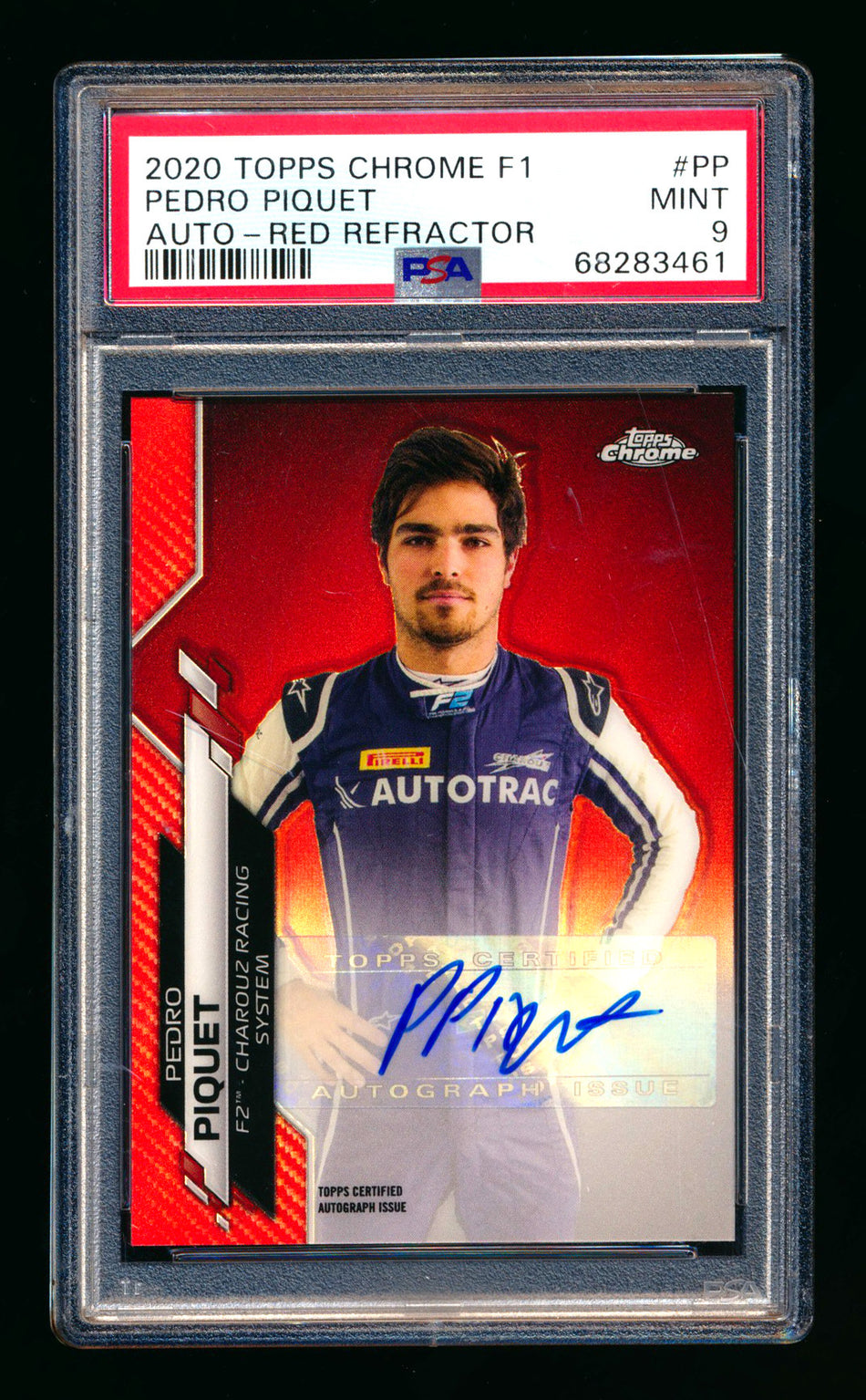 2020 Topps Chrome F1 #F1A-PP Pedro Piquet RC Red Refractor Autograph #2/5 PSA 9 ** (SOLD - $2,375.00 - 10/15/2025) **