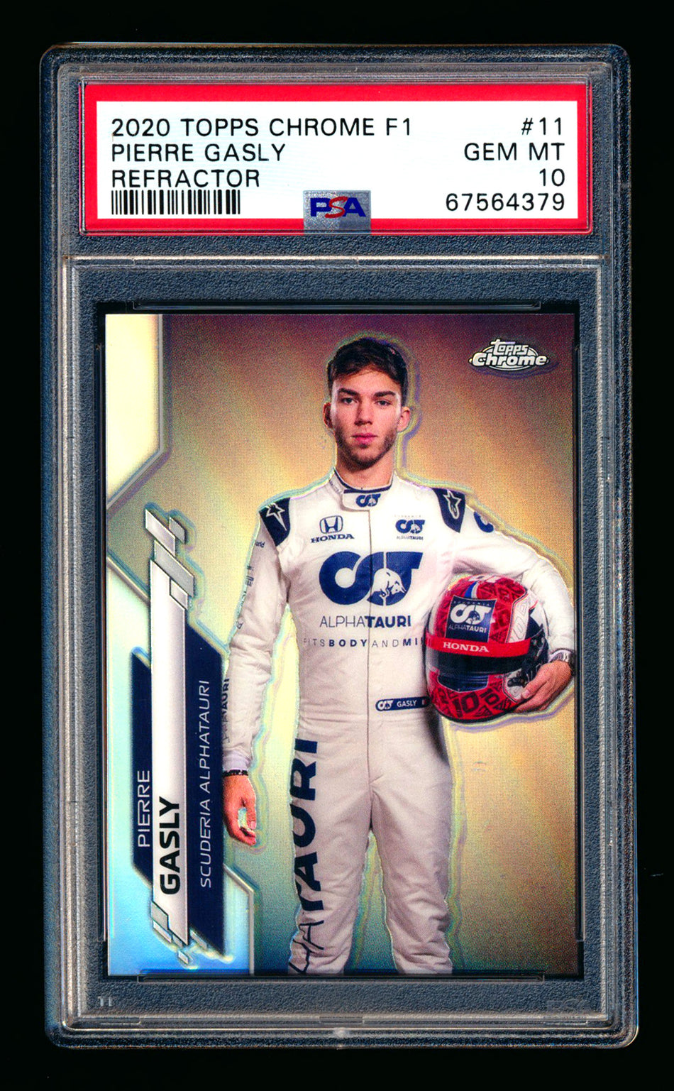 2020 Topps Chrome F1 #11 Pierre Gasly RC Refractor Portrait PSA 10 ** (SOLD - $195.00 - 4/11/2026) **