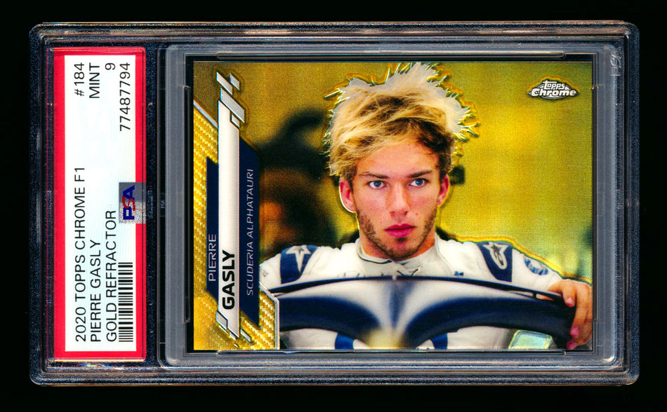 2020 Topps Chrome F1 #184 Pierre Gasly RC Gold Refractor #39/50 PSA 9