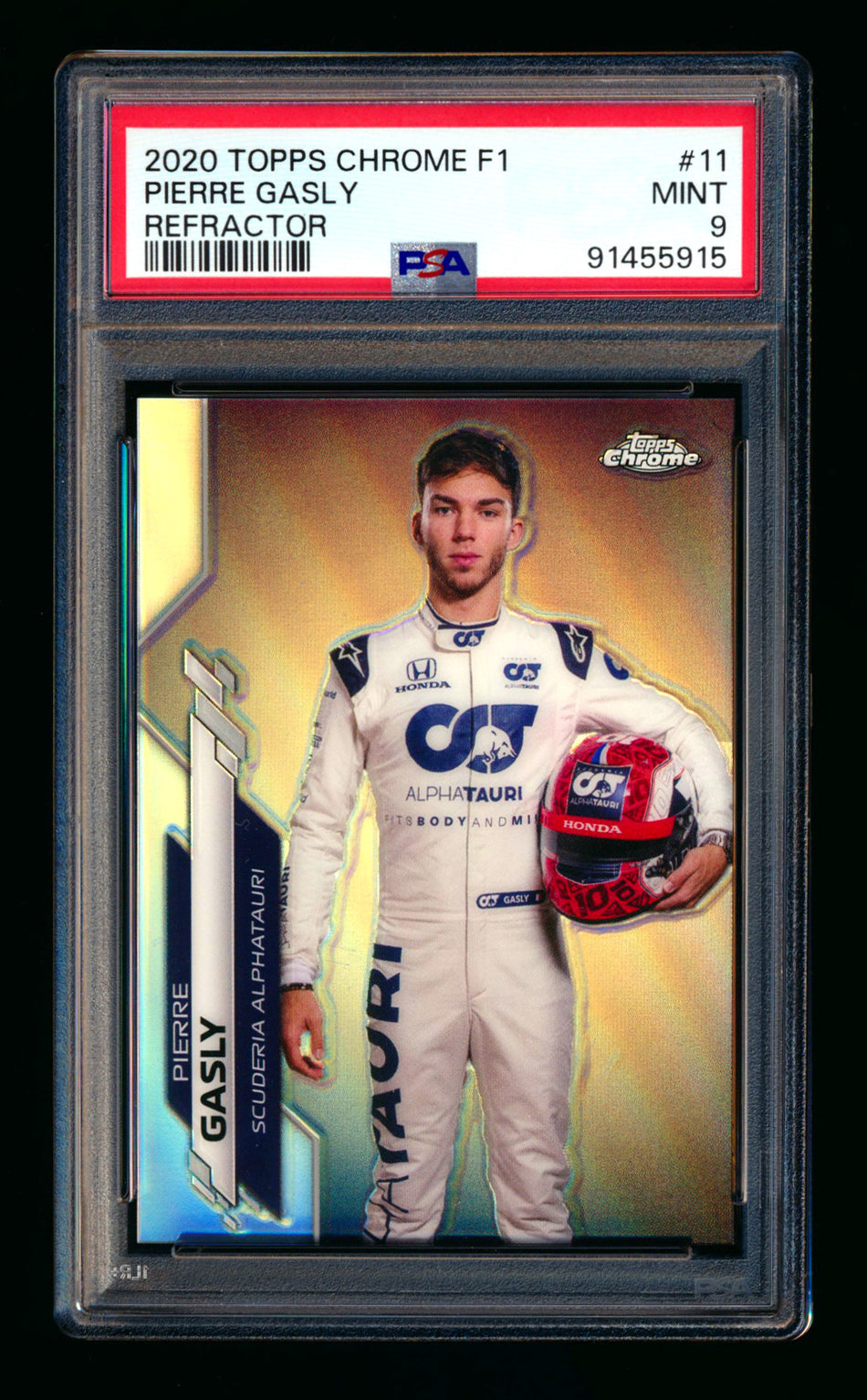 2020 Topps Chrome F1 #11 Pierre Gasly RC Refractor Portrait PSA 9 ** (SOLD - $25.00 - 10/23/2024) **