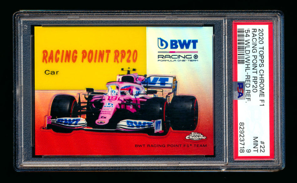 2020 Topps Chrome F1 1954 World on Wheels #54W-22 Racing Point RP20 RC Red Refractor #5/5 PSA 9 (Last #!)