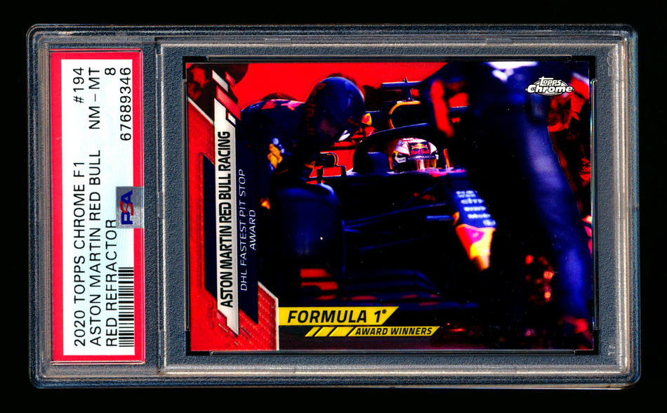 2020 Topps Chrome F1 #194 Aston Martin Red Bull RC Red Refractor #3/5 PSA 8 (Ultimate Wishlist - Wish Granted!) ** (SOLD - $500.00 - 11/15/2024) **