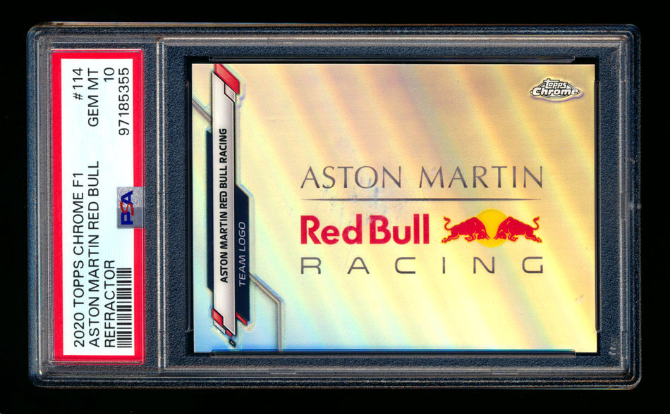 2020 Topps Chrome F1 #114 Aston Martin Red Bull Team Logo RC Refractor PSA 10