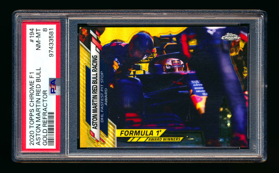 2020 Topps Chrome F1 #194 Aston Martin Red Bull RC Gold Refractor #31/50 PSA 8 ** (SOLD - $179.00 - 12/5/2025) **