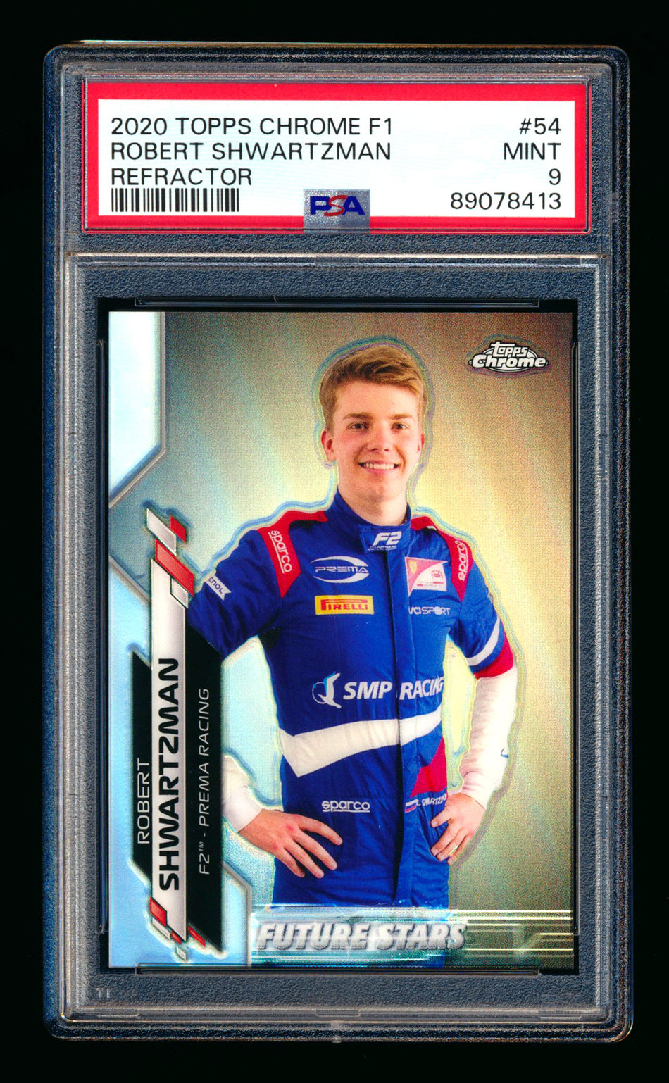 2020 Topps Chrome F1 #54 Robert Shwartzman RC Refractor PSA 9