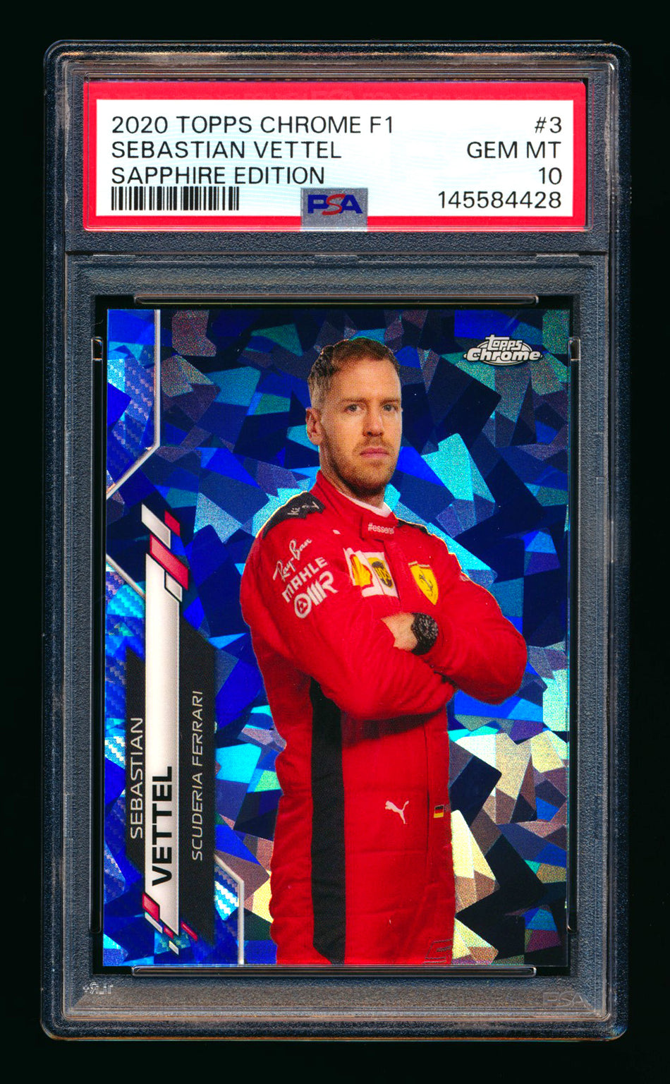 2020 Topps Chrome Sapphire F1 #3 Sebastian Vettel RC Refractor Portrait PSA 10 ** (SOLD eBay - $119.00 - 5/18/2026) **