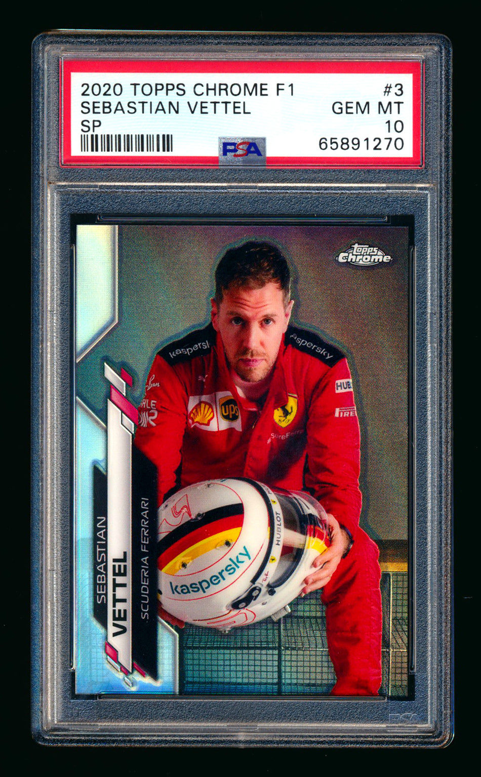 2020 Topps Chrome F1 #3 Sebastian Vettel RC Refractor Image Variation SP PSA 10