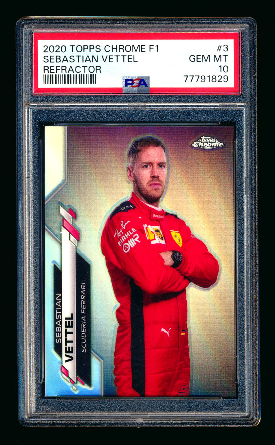 2020 Topps Chrome F1 #3 Sebastian Vettel RC Refractor Portrait PSA 10
