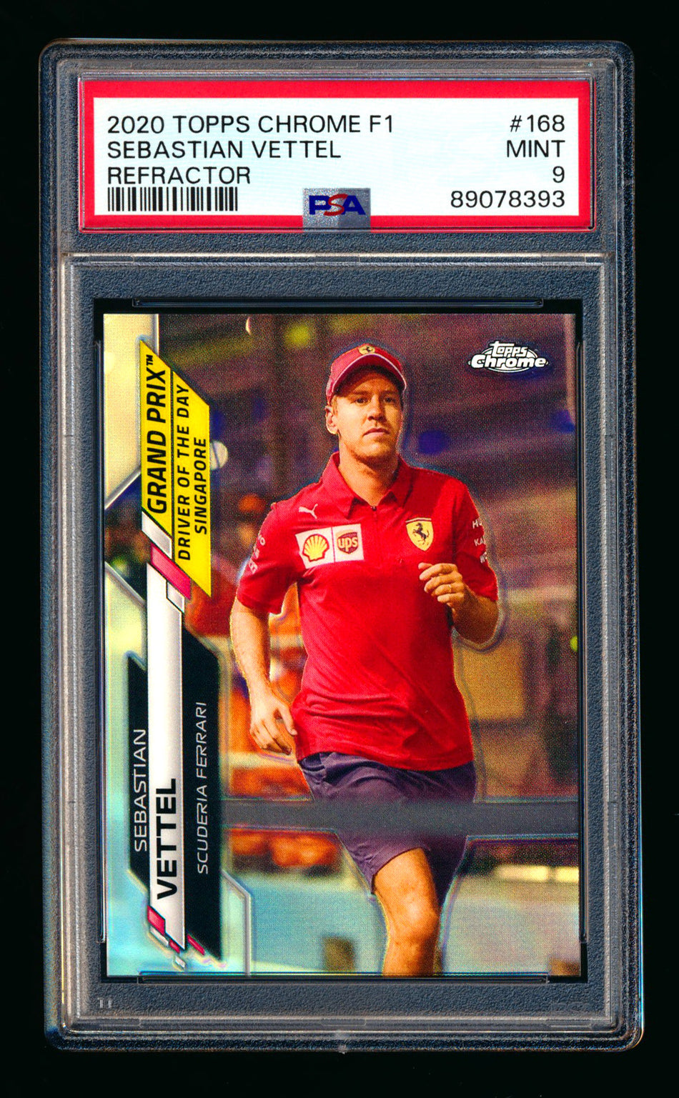 2020 Topps Chrome F1 #168 Sebastian Vettel RC Refractor PSA 9
