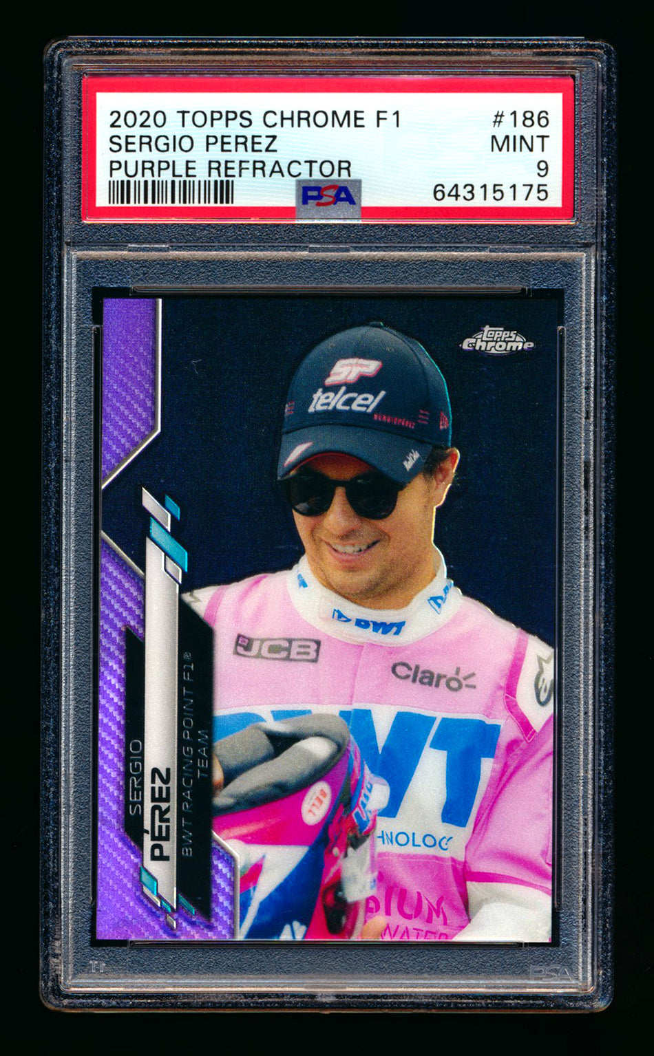 2020 Topps Chrome F1 #186 Sergio Perez RC Purple Refractor #095/399 PSA 9 ** (SOLD - $25.00 - 10/23/2024) **