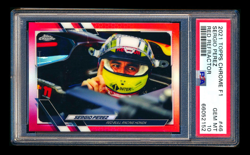 2021 Topps Chrome F1 #46 Sergio Perez Red Refractor #4/5 PSA 10 - POP 1!