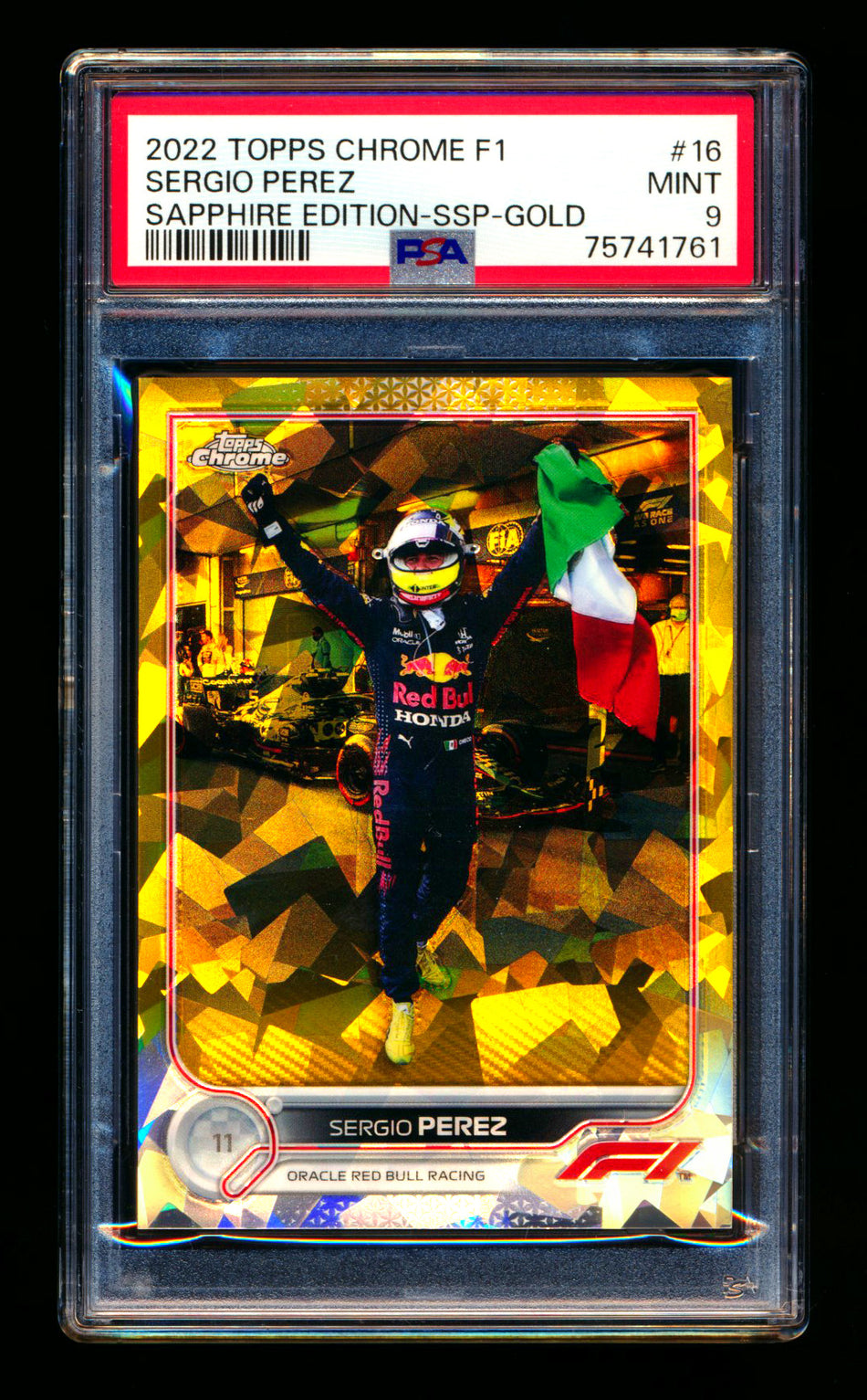 2022 Topps Chrome Sapphire F1 #16 Sergio Perez Gold Refractor Image Variation SSP #50/50 PSA 9 (Last Number!) ** (SOLD eBay - $45.00 - 3/11/2025) **