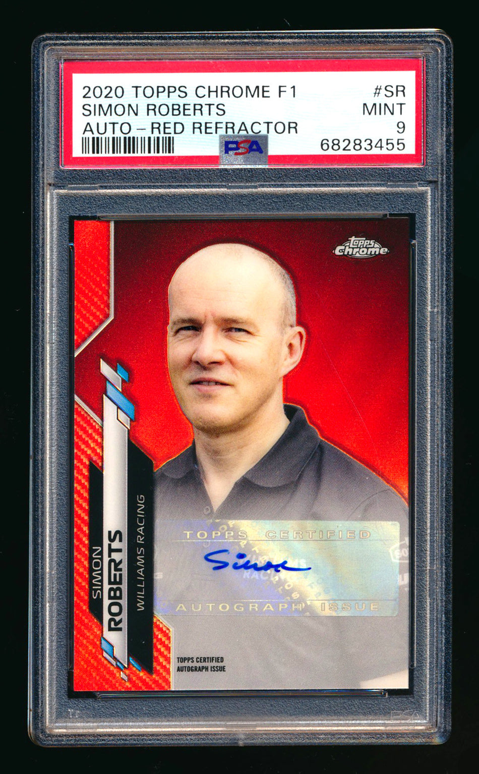 2020 Topps Chrome F1 #F1A-SR Simon Roberts RC Red Refractor Autograph #2/5 PSA 9 ** (SOLD - $1,200.00 - 10/15/2025) **