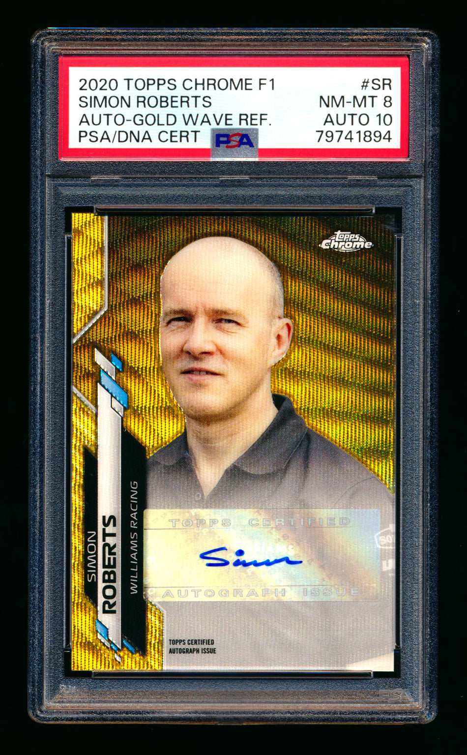 2020 Topps Chrome F1 #F1A-SR Simon Roberts RC Gold Wave Refractor Autograph #33/50 PSA 8 DNA 10 ** (SOLD - $95.00 - 11/1/2025) **
