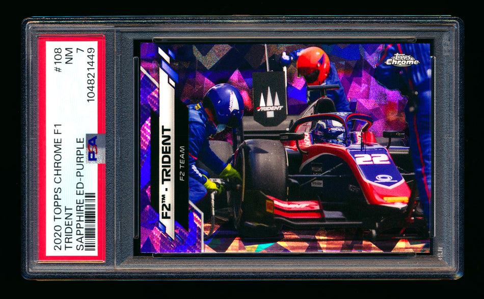 2020 Topps Chrome Sapphire F1 #108 Trident RC Purple Refractor #04/10 PSA 7