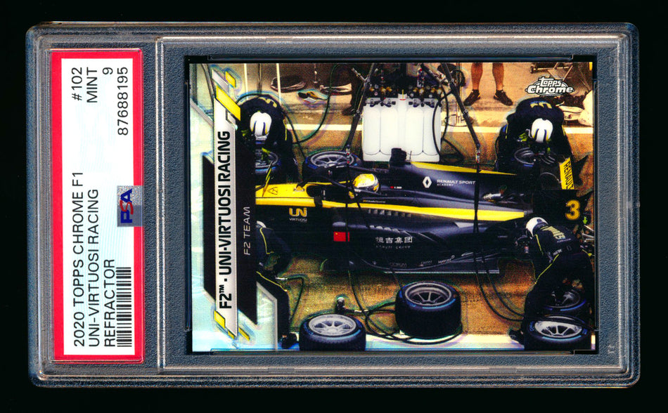2020 Topps Chrome F1 #102 UNI-Virtuosi Racing RC Refractor PSA 9 ** (SOLD eBay - $19.00 - 9/29/2025) **
