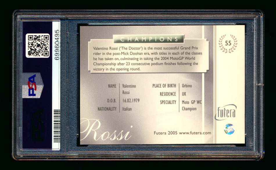 2005 Futera Grand Prix F1 #55 Valentino Rossi Champions PSA 6 ** (SOLD eBay - $29.00 - 5/8/2026) **