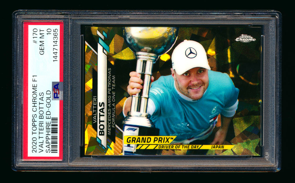 2020 Topps Chrome Sapphire F1 #170 Valtteri Bottas RC Gold Refractor #29/50 PSA 10