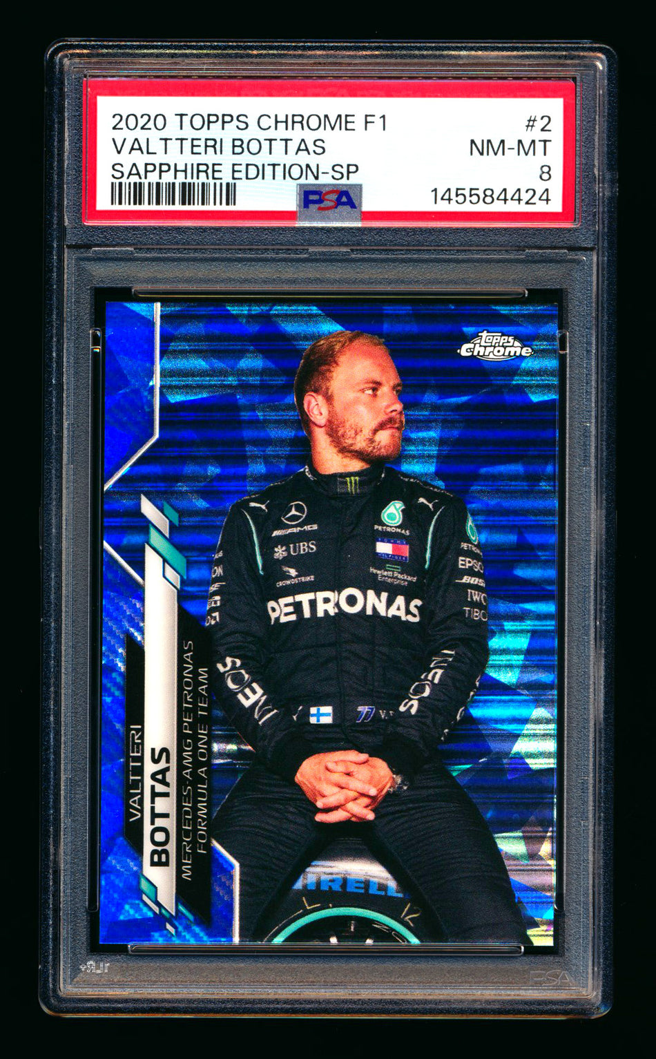 2020 Topps Chrome Sapphire F1 #2 Valtteri Bottas RC Refractor Image Variation SP PSA 8 ** (SOLD - $59.00 - 4/21/2026) **