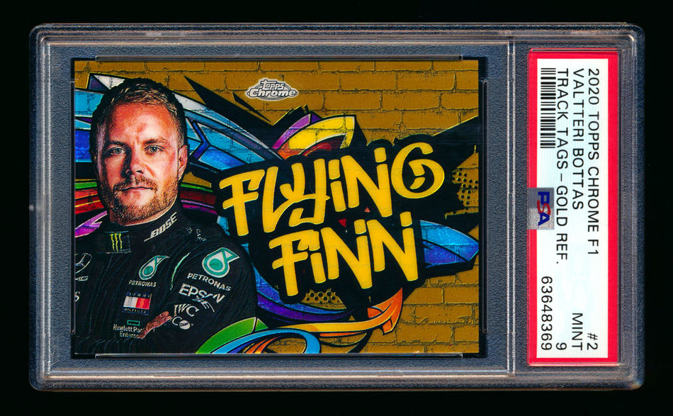 2020 Topps Chrome F1 Track Tags #TT-2 Valtteri "Flying Finn" Bottas RC Gold Refractor #41/50 PSA 9 ** (SOLD - $549.00 - 10/23/2024) **