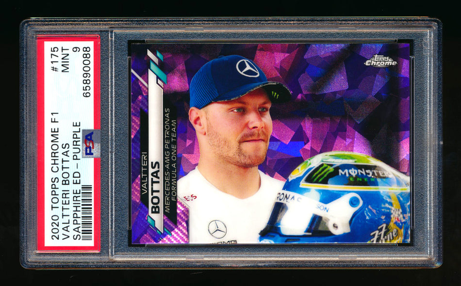 2020 Topps Chrome Sapphire F1 #175 Valtteri Bottas RC Purple Refractor #10/10 PSA 9