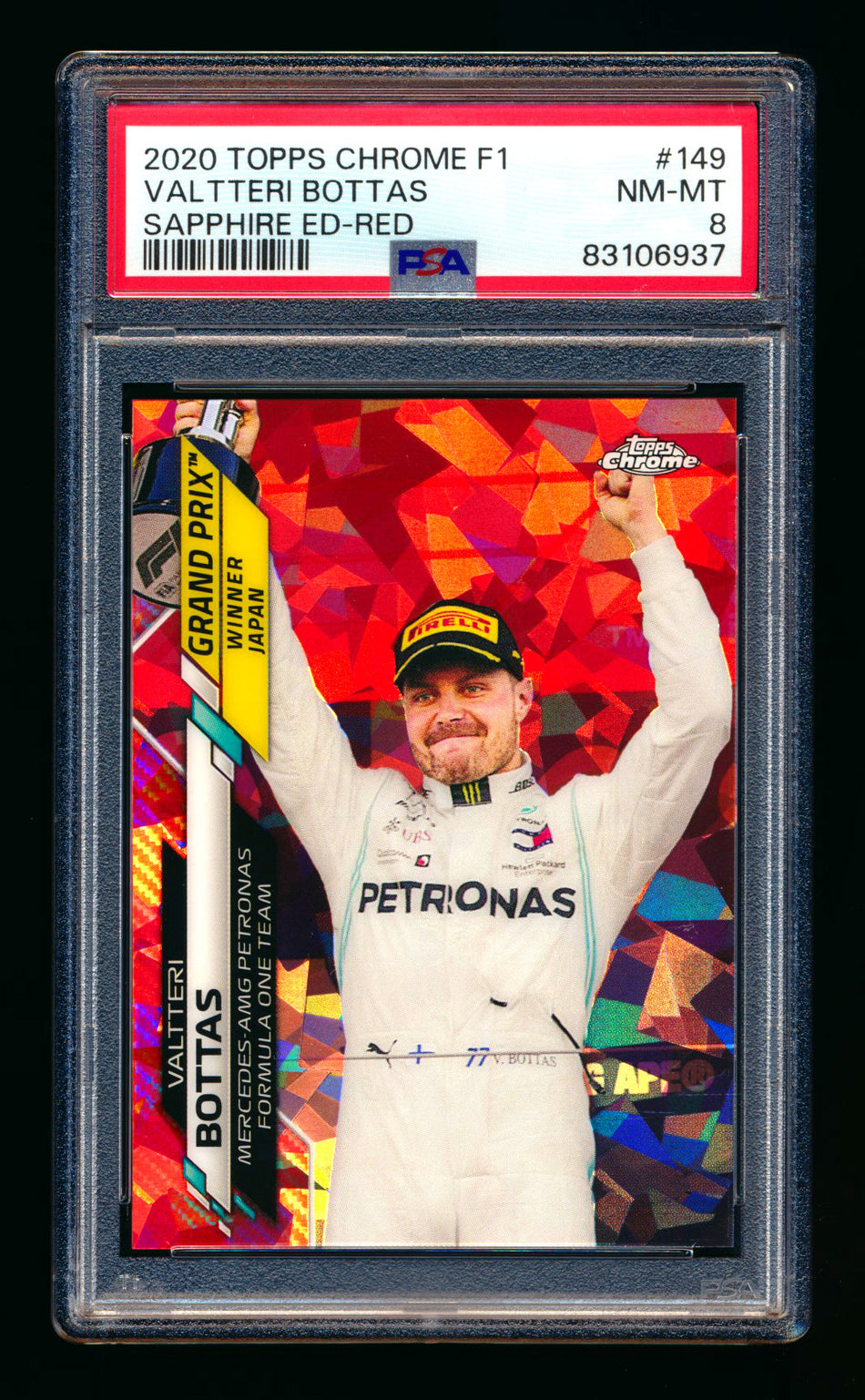 2020 Topps Chrome Sapphire F1 #149 Valtteri Bottas RC Red Refractor #5/5 PSA 8 ** (SOLD - $195.00 - 11/15/2024) **