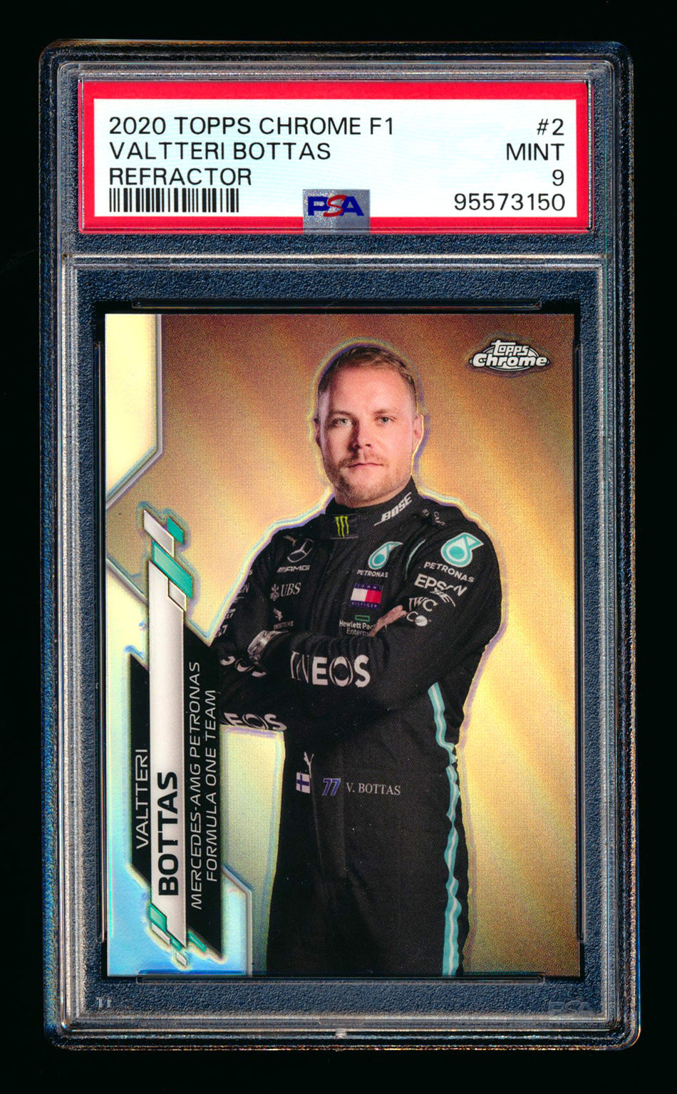 2020 Topps Chrome F1 #2 Valtteri Bottas RC Refractor Portrait PSA 9 ** (SOLD eBay - $29.00 - 1/14/2025) **