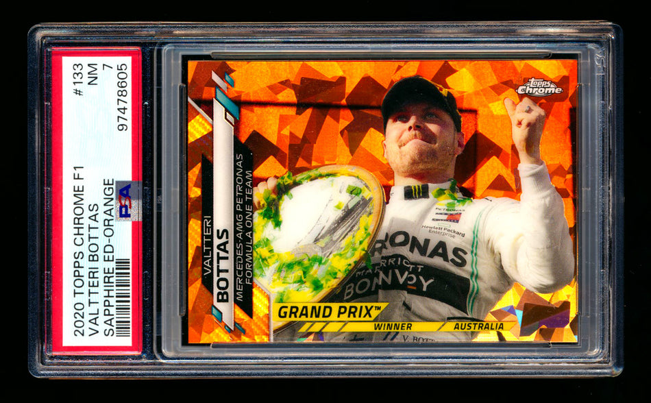 2020 Topps Chrome Sapphire F1 #133 Valtteri Bottas RC Orange Refractor #06/25 PSA 7 ** (SOLD eBay - $39.00 - 2/11/2025) **