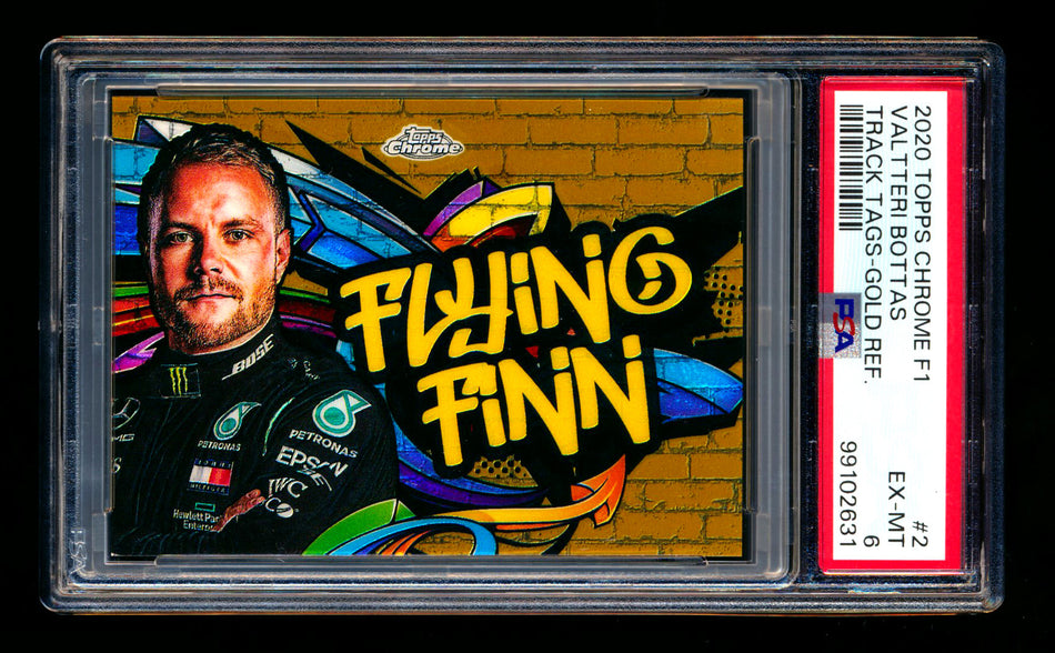 2020 Topps Chrome F1 Track Tags #TT-2 Valtteri "Flying Finn" Bottas RC Gold Refractor #43/50 PSA 6 ** (SOLD - $395.00 - 2/28/2025) **