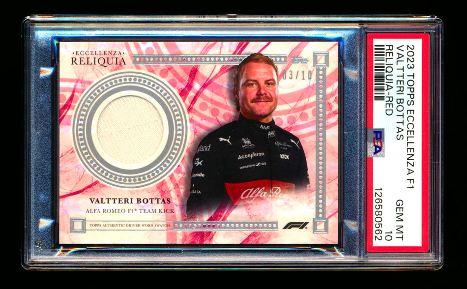 2023 Topps Eccellenza F1 Reliquia Valtteri Bottas Red Parallel Patch #03/10 PSA 10