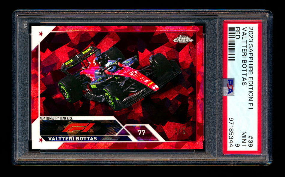2023 Topps Chrome Sapphire F1 #39 Valtteri Bottas Red Refractor #2/5 PSA 9 ** (SOLD eBay - $75.00 - 2/4/2025) **