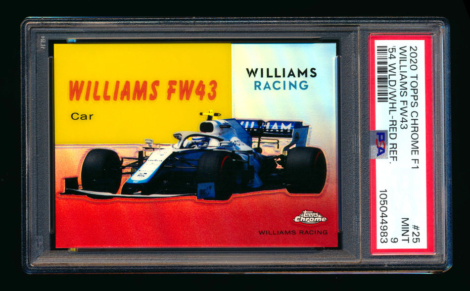 2020 Topps Chrome F1 1954 World on Wheels #54W-25 Williams FW43 RC Red Refractor #2/5 PSA 9