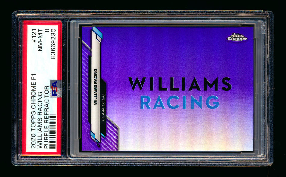 2020 Topps Chrome F1 #121 Williams Racing Team Logo RC Purple Refractor #105/399 PSA 8 ** (SOLD - $29.00 - 12/19/2024) **