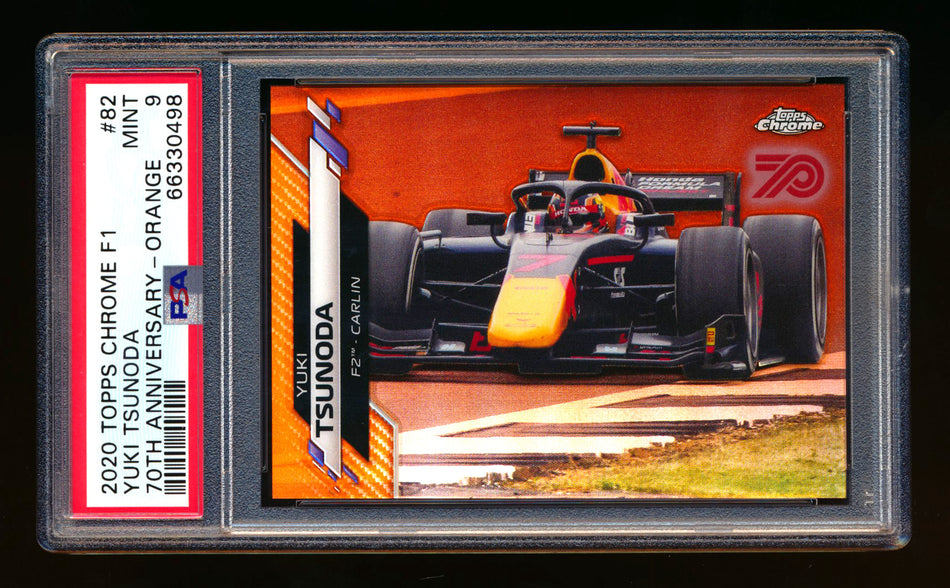 2020 Topps Chrome F1 #82 Yuki Tsunoda RC 70th Anniversary Orange Refractor PSA 9 ** (SOLD - $26.00 - 12/30/2024) **