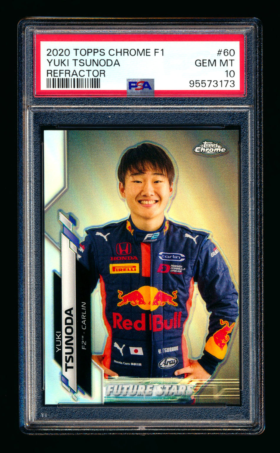 2020 Topps Chrome F1 #60 Yuki Tsunoda RC Refractor PSA 10